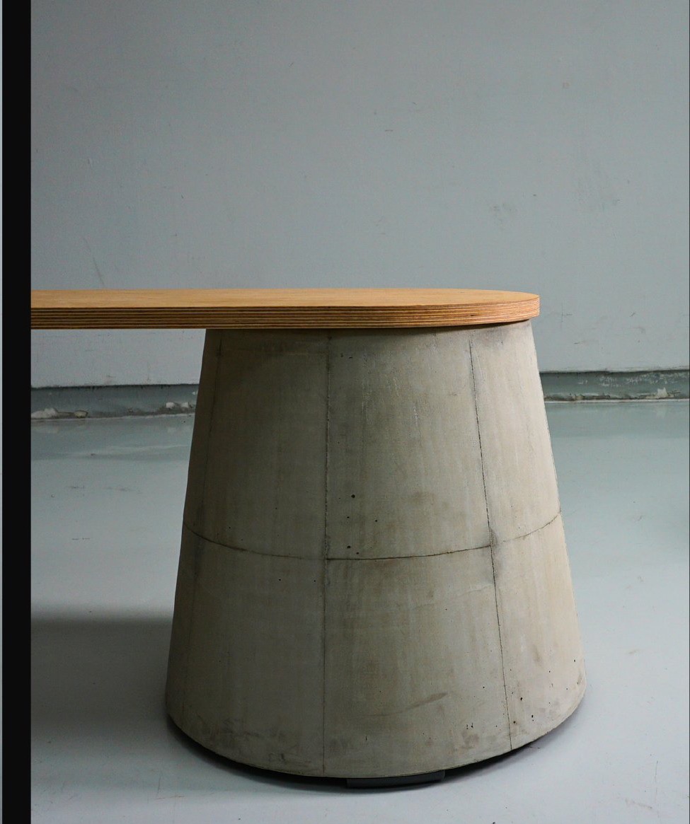 CeeBee — plywood top on the concrete cone, in profile